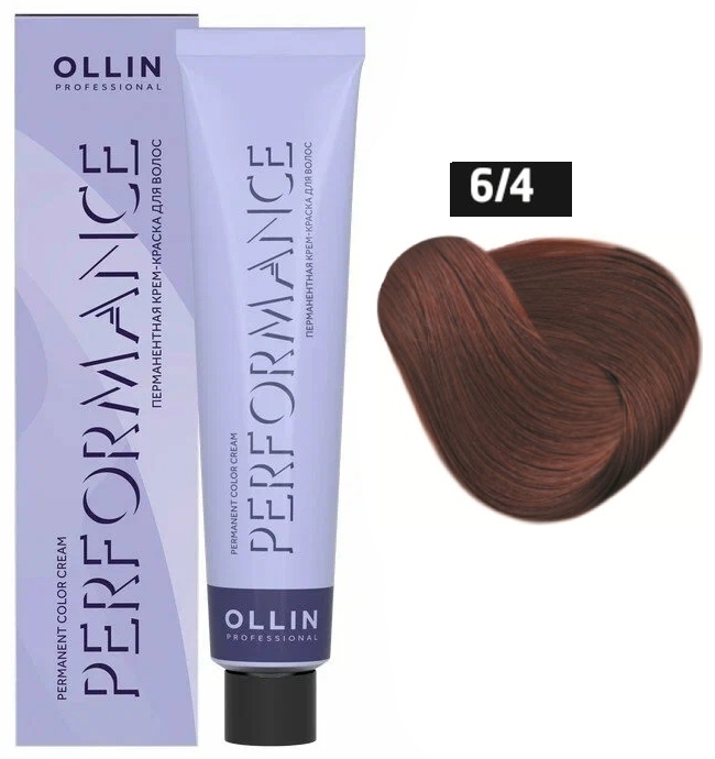 OLLIN PERFORMANCE 6/4 темно-русый медный 60мл Перманентная крем-краска для волос