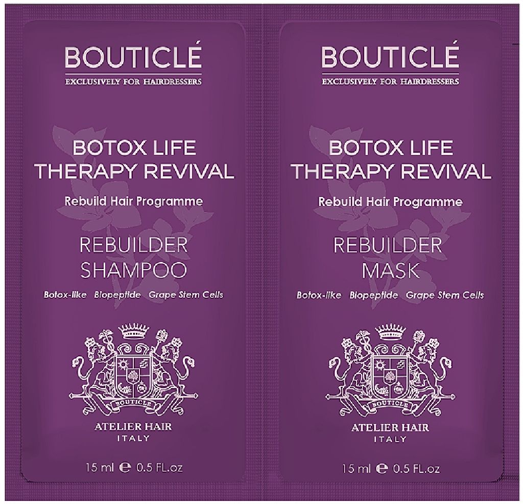 Bouticle Пробник ботокс восстанавливающий шампуньRebuilder Shampoo/ботокс маска 15+15мл