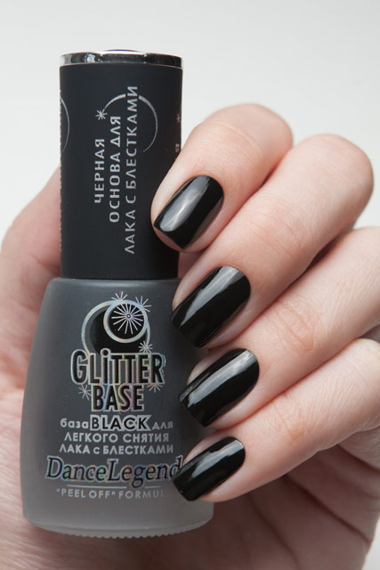 Dance Legend Лак для ногтей Glitter Base Black, 15 мл.