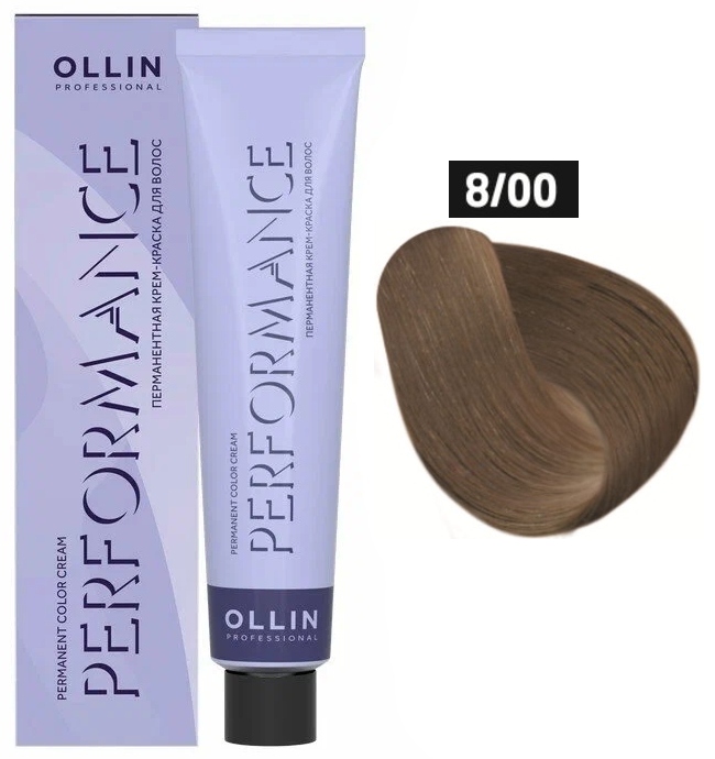 OLLIN PERFORMANCE 8/00 светло-русый глубокий 60мл Перманентная крем-краска для волос