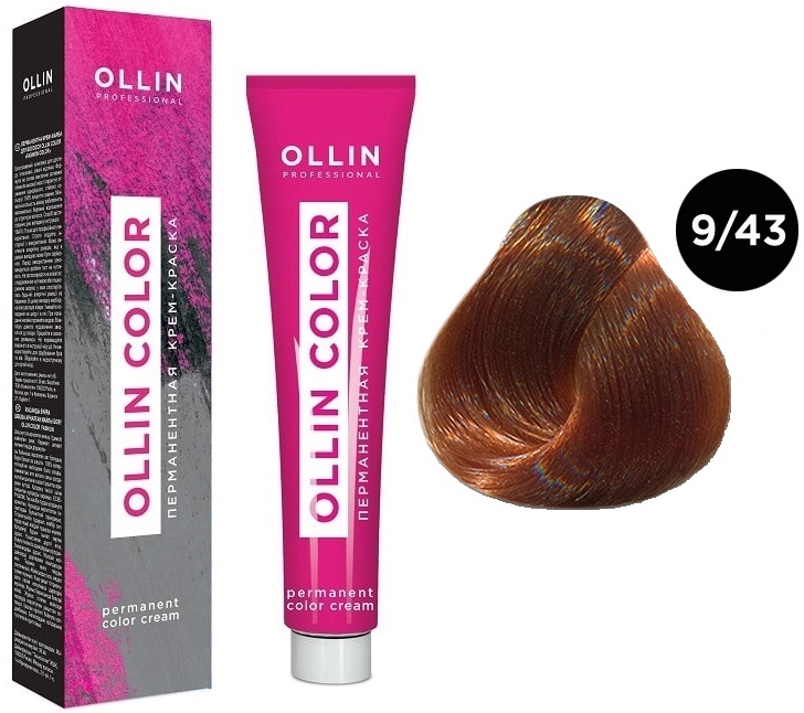 OLLIN COLOR  9/43 блондин медно-золотистый 100 мл Перманентная крем-краска для волос