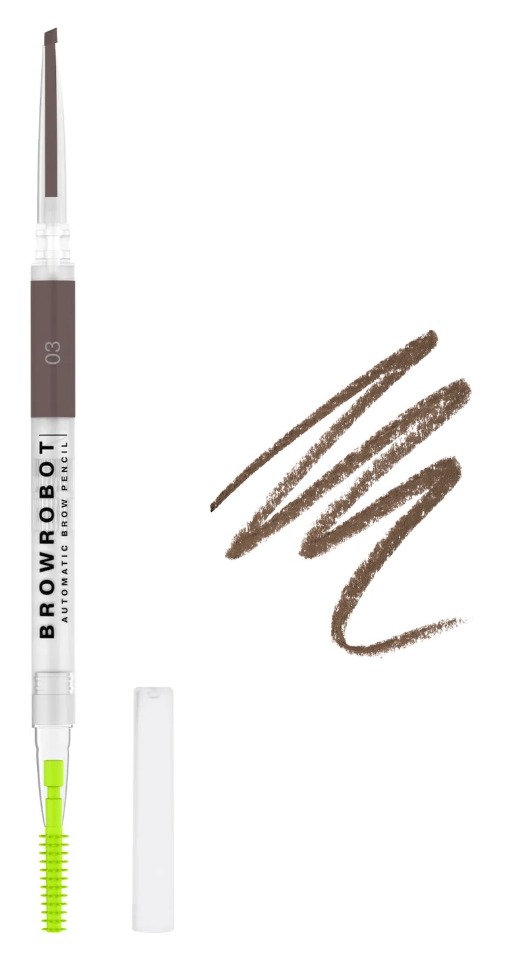Influence Beauty Карандаш для бровей автоматический Brow robot тон 03 (темно-русый), 0,1 гр.