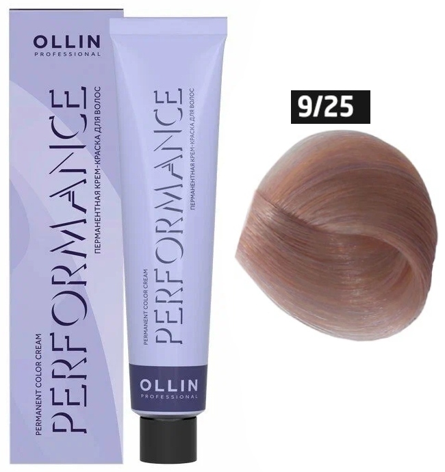 OLLIN PERFORMANCE 9/25 блондин фиолетово-махагоновый 60мл Перманентная крем-краска для волос