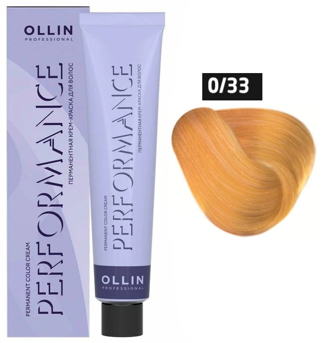 OLLIN PERFORMANCE 0/33 желтый 60мл Перманентная крем-краска для волос