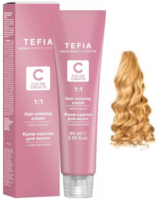 TEFIA Color Creats 9.34 Очень светлый блондин золотисто-медный 60 мл.