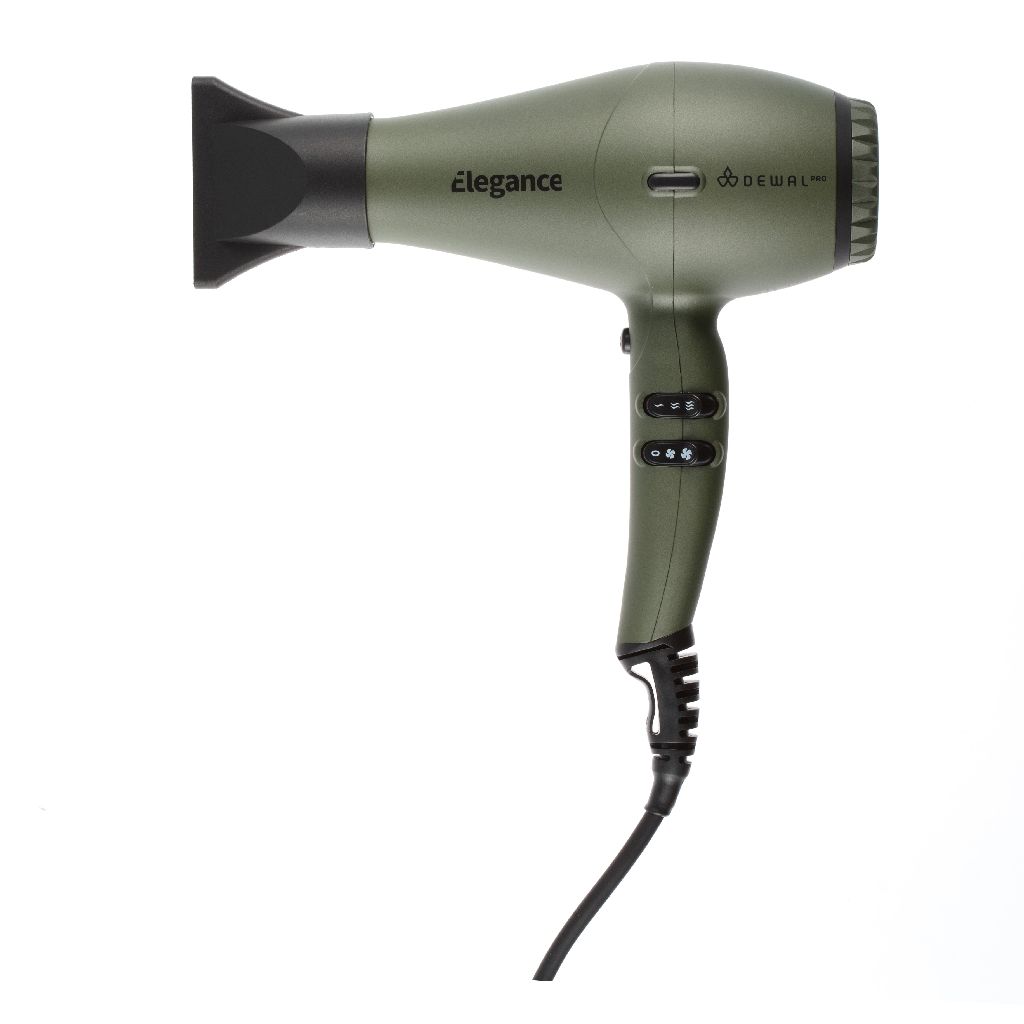 DEWAL Фен Elegance с ионизацией, 2 насадки, оливковый, 2300W 