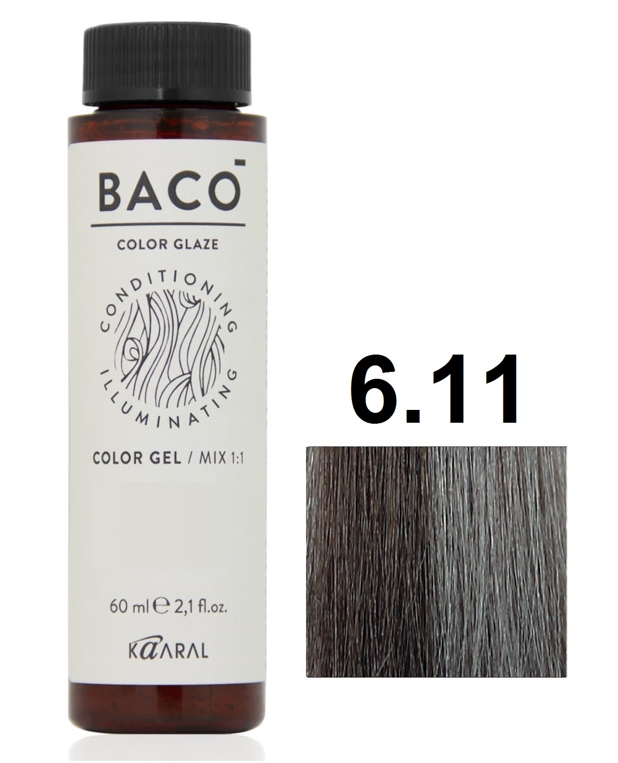 KAARAL Baco Color Glaze 6.11 темный блондин интенсивно-пепельный 60 мл