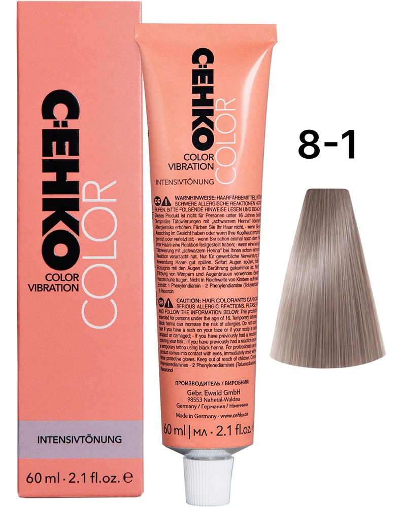 C:EHKO Color Vibration 8/1 Светлый блондин жемчужный/Hellblond Perl 60 мл