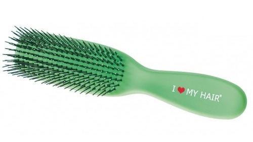 I Love My Hair SPIDER Щетка массажная зеленая мини, пластик soft touch, для мокрых и запутанных волос