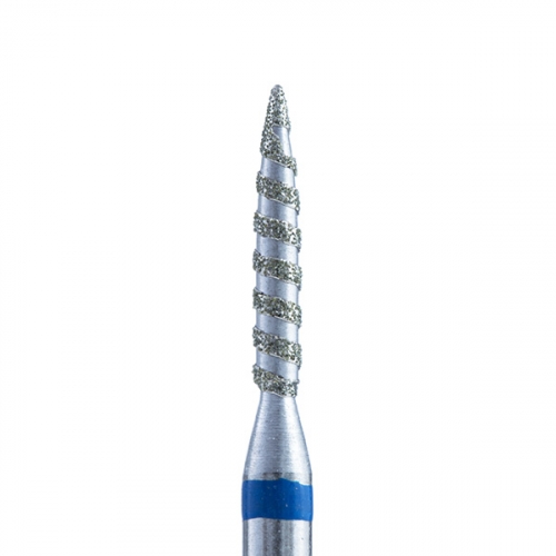 Фреза Алмазная Пламя острое Кристалл Nails (Торнадо) (синяя насечка) d.1.6