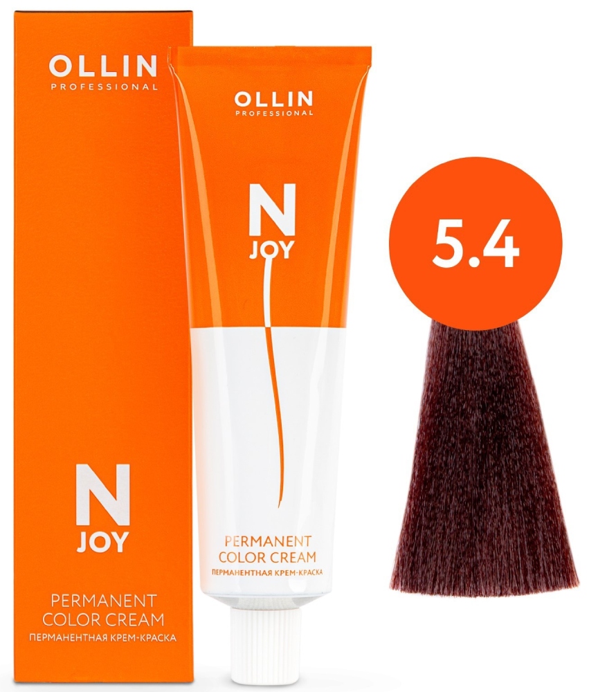 OLLIN "N-JOY" 5/4 – светлый шатен медный, перманентная крем-краска для волос 100мл