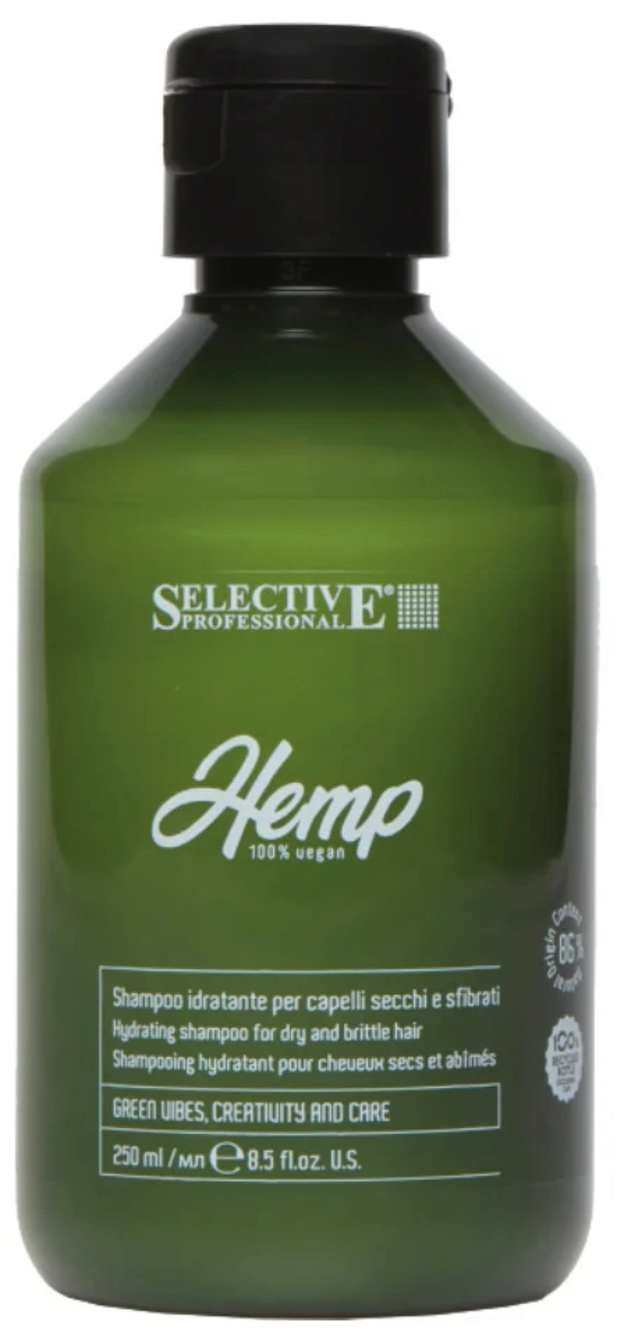 SELECTIVE HEMP Шампунь увлажняющий для сухих и и ломких волос 250 мл