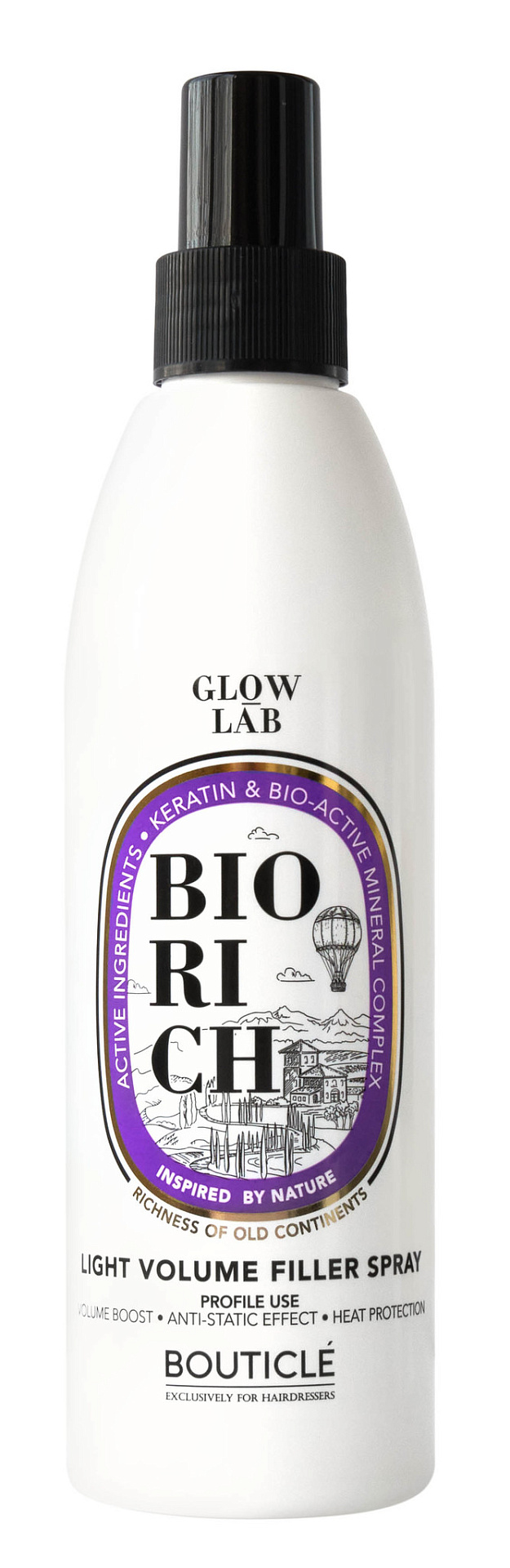 Bouticle GLOW LAB BIORICH Несмываемый спрей уплотнитель для придания объема 250 мл